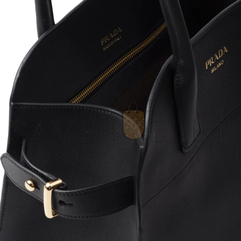 Pra*a medium leather tote bag 1bg517 (35*25*18cm)